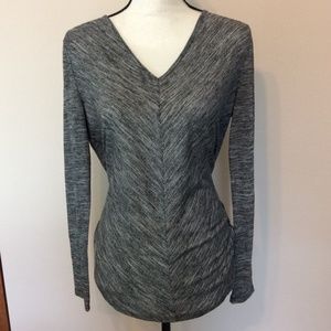{Gap} Long Sleeve V Neck Gray Top sz L